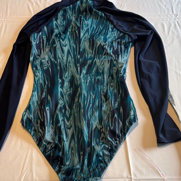 All in motion Blue and Black Long Sleeve Swimsuit - Picture 10 of 11